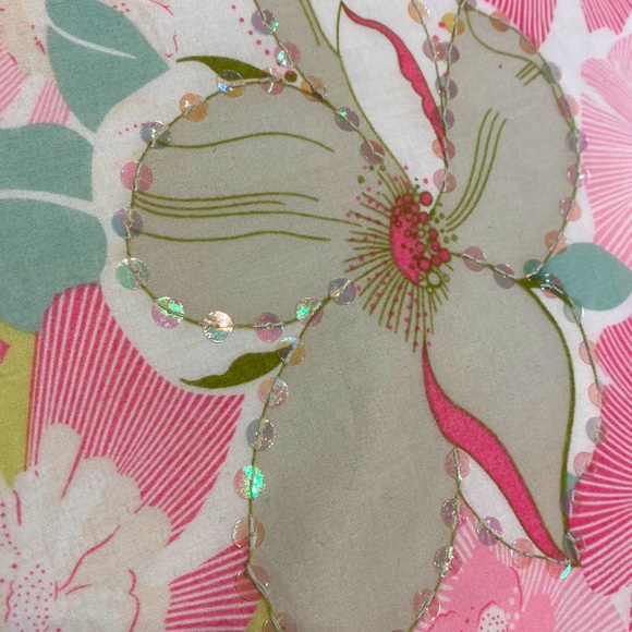 Pink floral A-line skirt - Picture 3 of 7